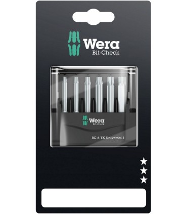 Wera Bit-Check 6 Universal 1 SB Torx Bits Seti 50mm 05073637001