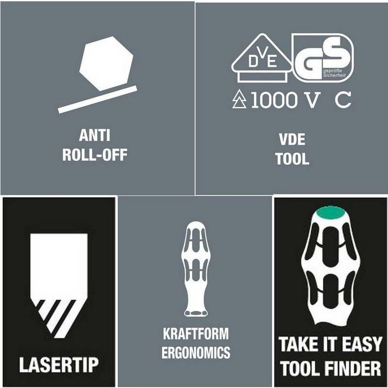 Wera 160 i/7 KF Plus 100 VDE Elektrikçi Tornavida Seti 05006147001