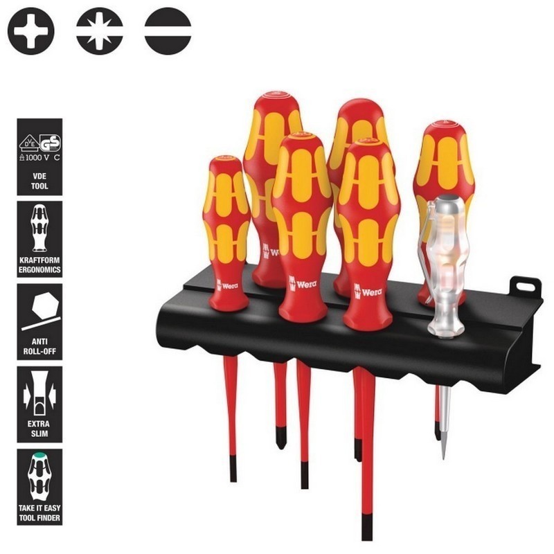 Wera 160 iS/7 KF Plus 100 VDE Elektrikçi Tornavida Seti 05006480001