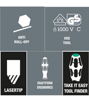 Wera 160i 162i 167i KF Plus 100 VDE Elektrikçi Tornavida Seti 9P 05133355001