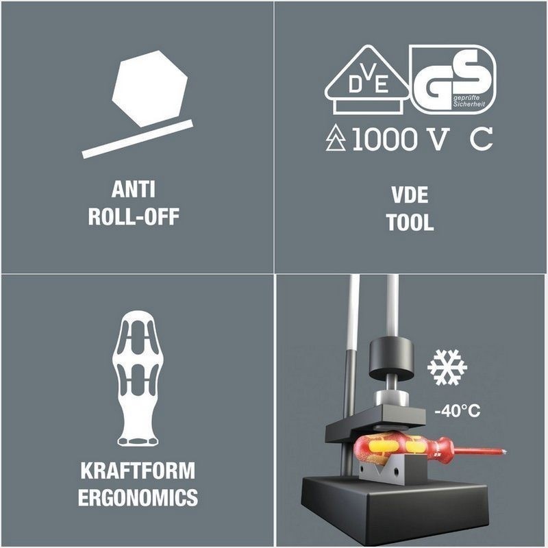 Wera 160i VDE İzole Düz Tornavida 125x1,0x5,5mm 05006120001