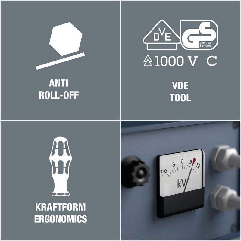 Wera 165i VDE SB İzole Pozidriv Düz Tornavida 80mm PZ/S1 05100021001