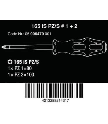 Wera 165iS VDE İzole Pozidriv Düz Tornavida 2li Set 05006470001