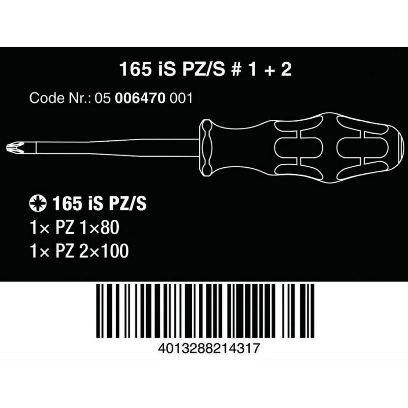 Wera 165iS VDE İzole Pozidriv Düz Tornavida 2li Set 05006470001