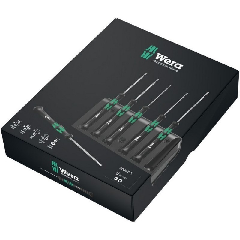 Wera 2035/6B Elektronikçi Mikro Tornavida Set 6lı 05118152001