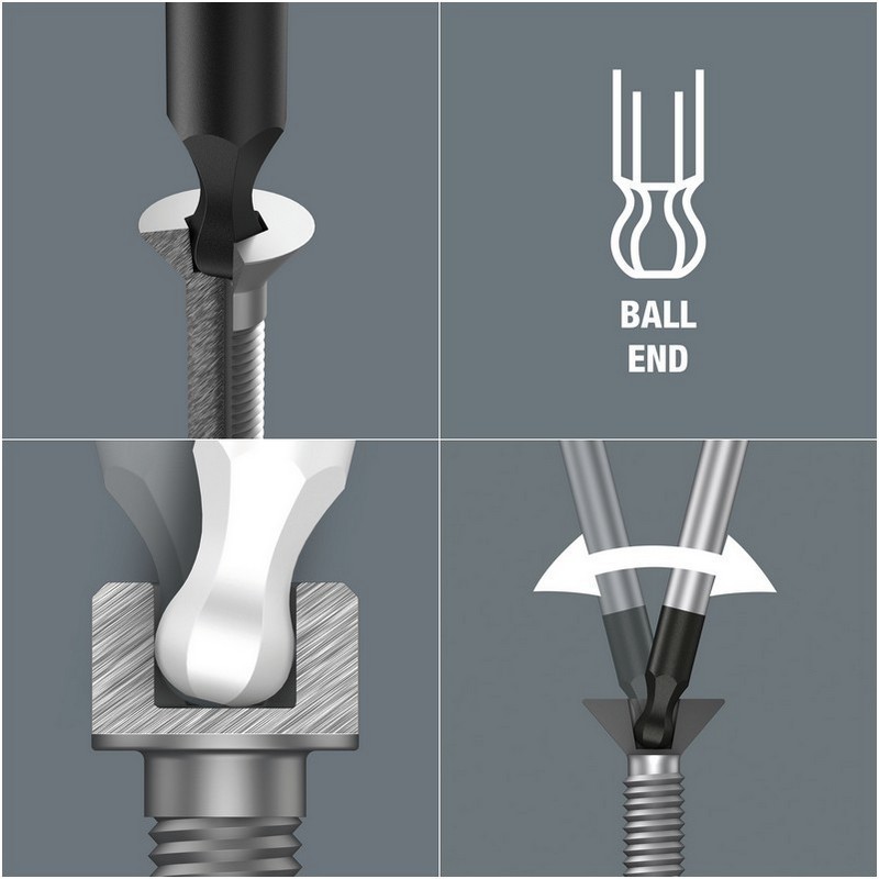 Wera 2052 Topbaş HexPlus Mikro Tornavida 60mm 1/8" 05118103001