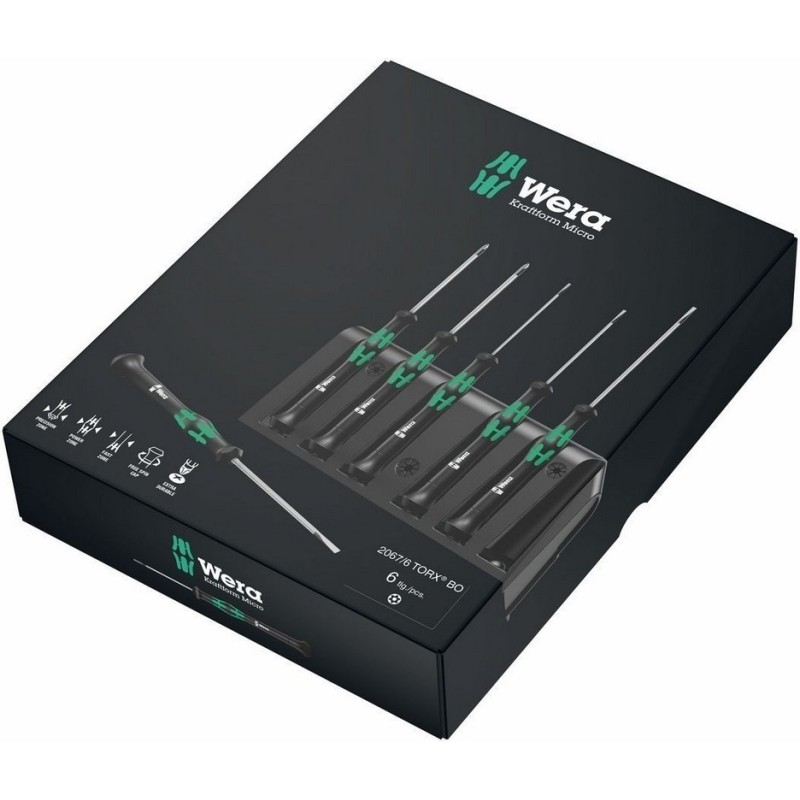 Wera 2067/6 Delikli Torx BO Elektronikçi Mikro Tornavida Set 6lı 05118154001