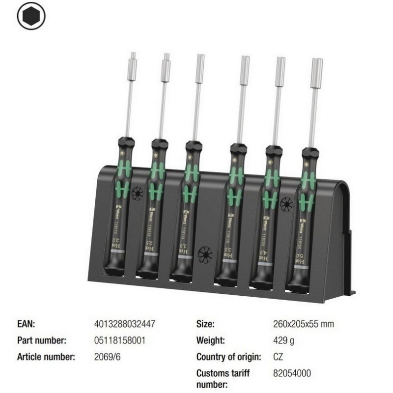 Wera 2069/6 Lokmabaş Elektronikçi Tornavida Seti 05118158001