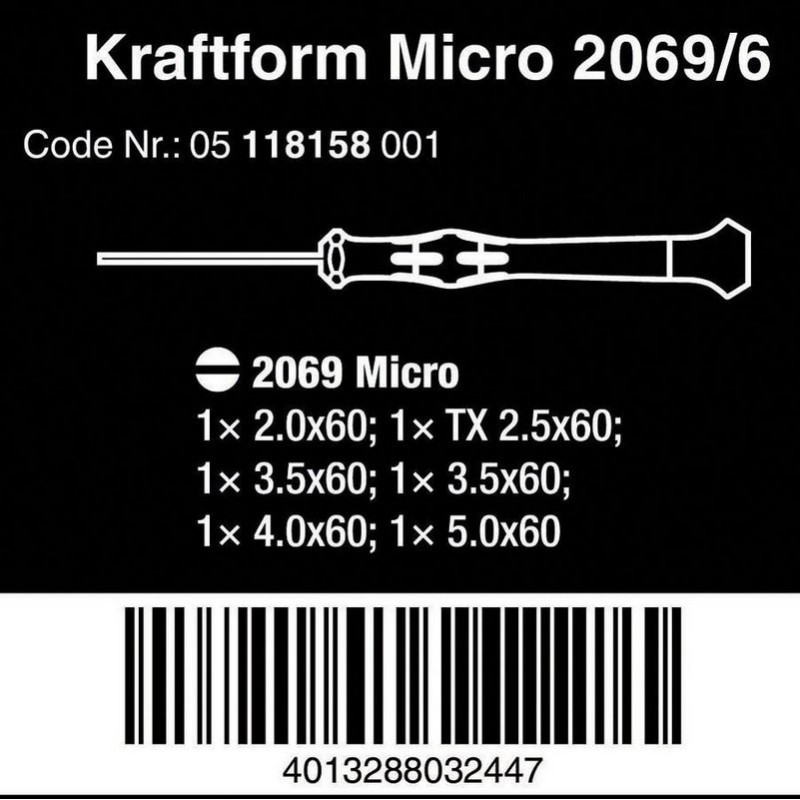 Wera 2069/6 Lokmabaş Elektronikçi Tornavida Seti 05118158001