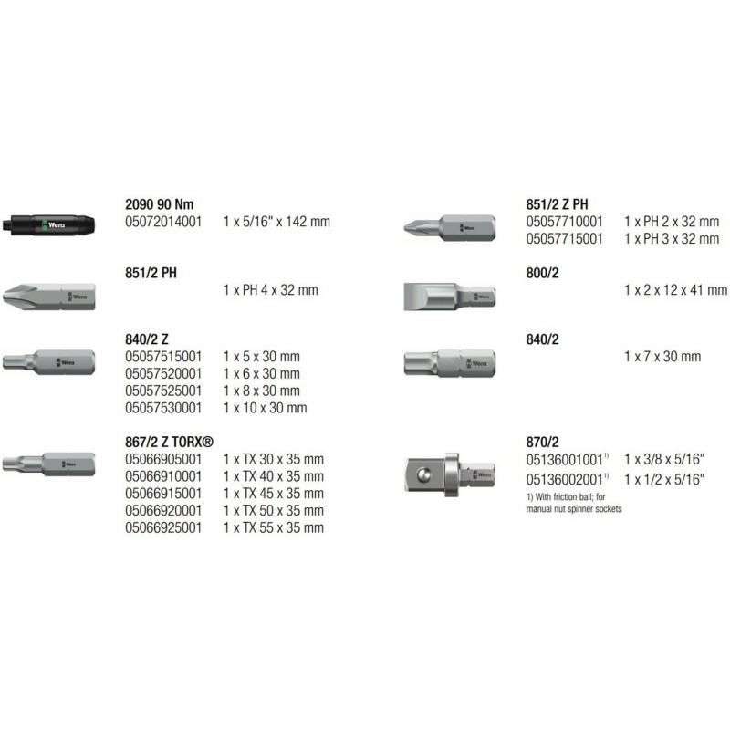 Wera 2090/17 Darbeli Vida Sökücü Set 05072017001