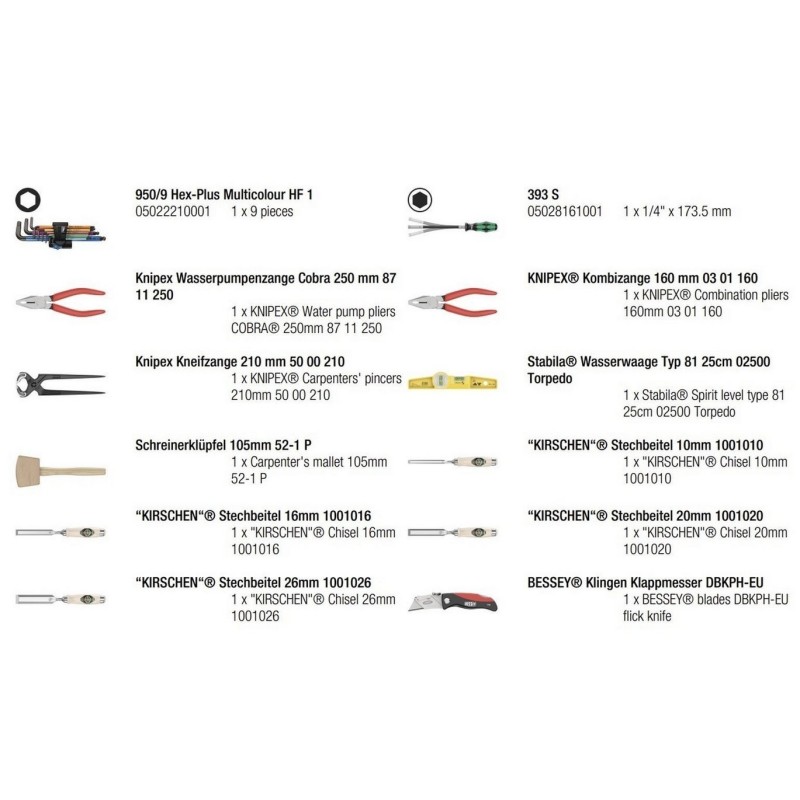 Wera 2go H1 Ağaç İşleri Alet Seti 05134011001