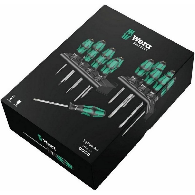 Wera Kraftform Big Pack 300 Karışık Tornavida Set 14P 05105630001