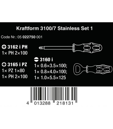Wera 3100 i/7 VDE İzole Elektrikçi Tornavida Seti 1 7li 05022750001