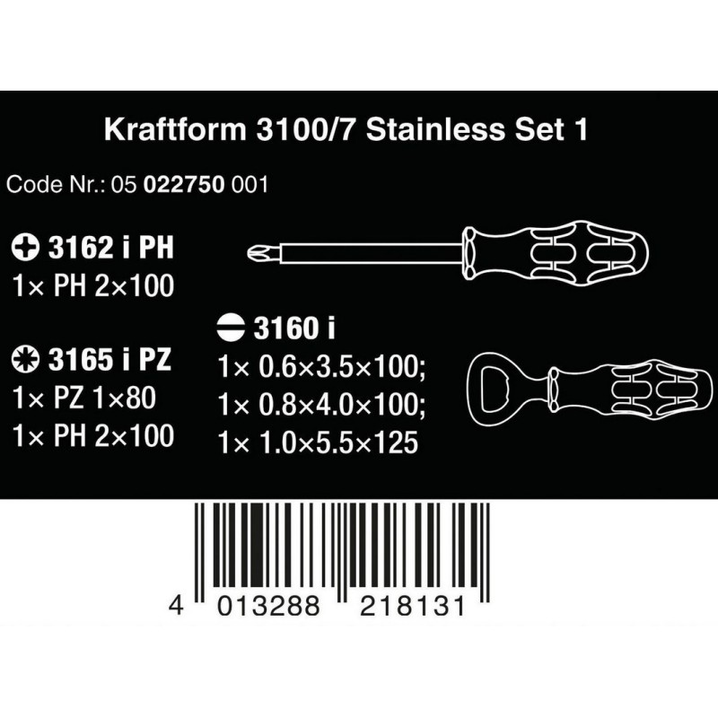 Wera 3100 i/7 VDE İzole Elektrikçi Tornavida Seti 1 7li 05022750001