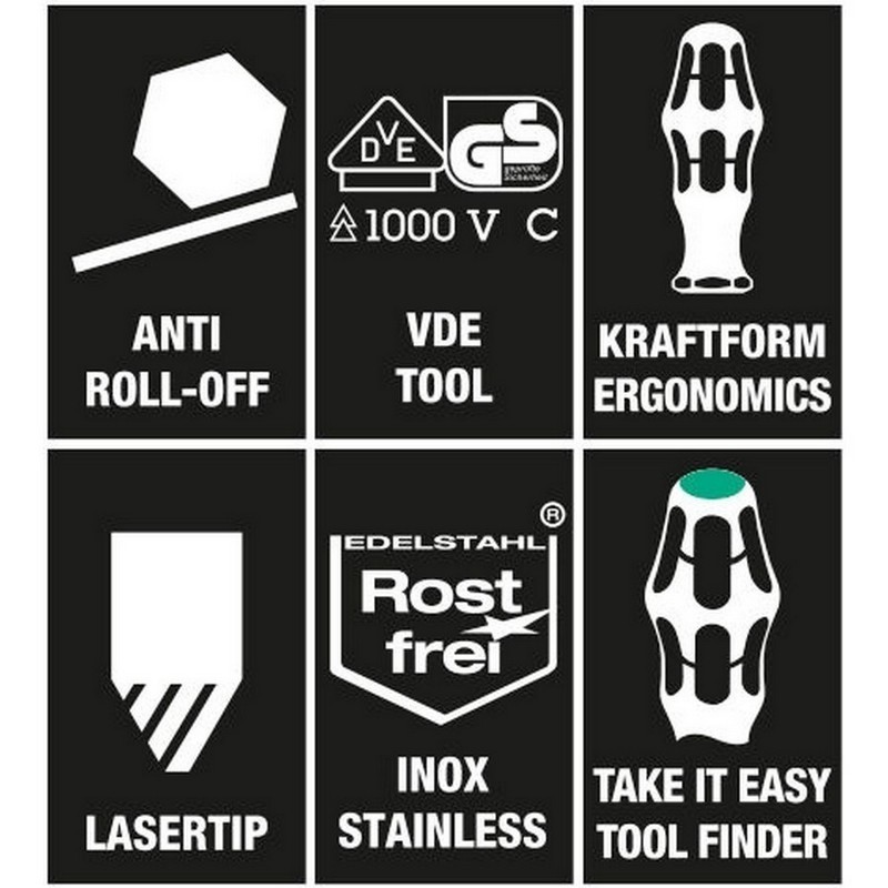 Wera 3100 i/7 VDE İzole Elektrikçi Tornavida Seti 1 7li 05022750001