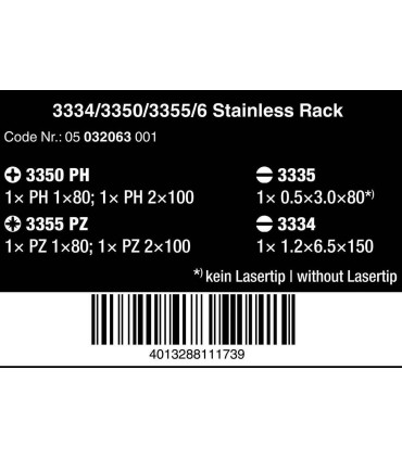 Wera 3334 3350 3355 Paslanmaz Tornavida Set 6lı 05032063001