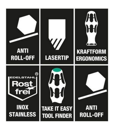 Wera 3334 3355 Paslanmaz Tornavida Set 6lı 05032061001
