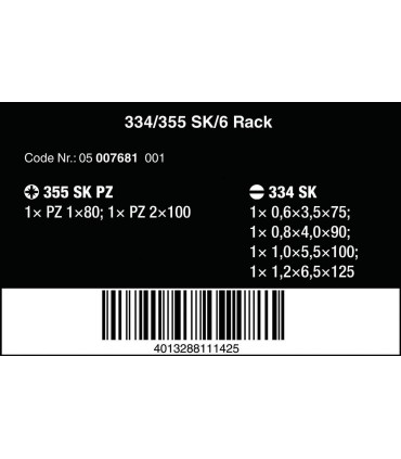 Wera 334 355 SK Lasertip Tornavida 6lı Seti 05007681001
