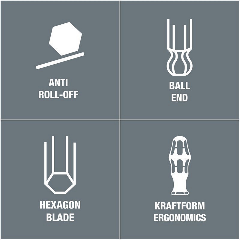 Wera 352 Topbaş Hexplus Tornavida 100mm 3/16" 05022910001