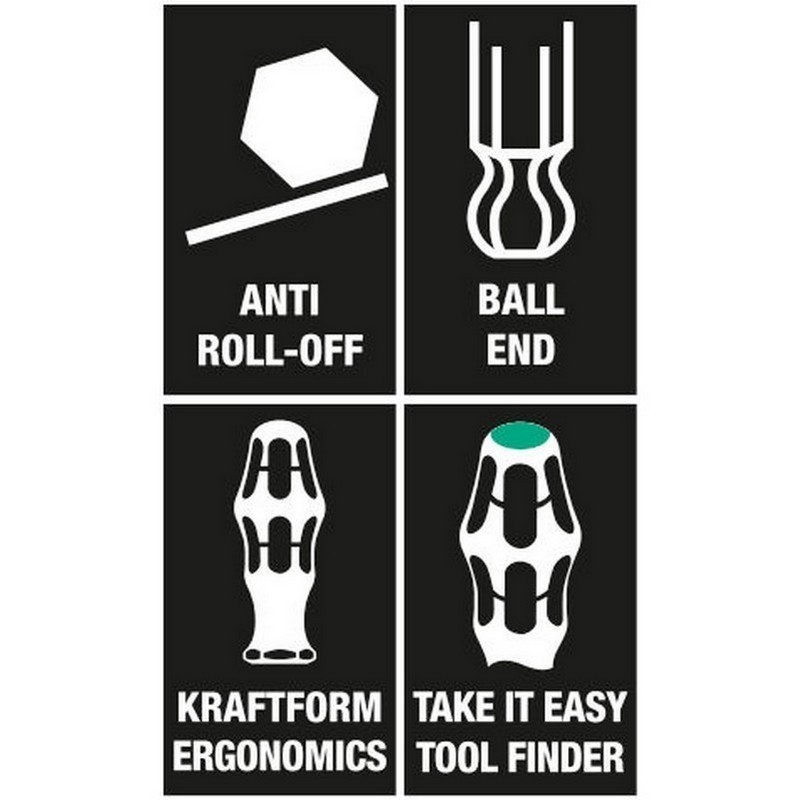 Wera 352 Topbaş Hexplus Tornavida 100x3,0mm 05022805001