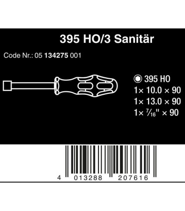 Wera 395 HO/3 Sıhhi Tesisat Lokmabaş Tornavida Seti 3P 05134275001