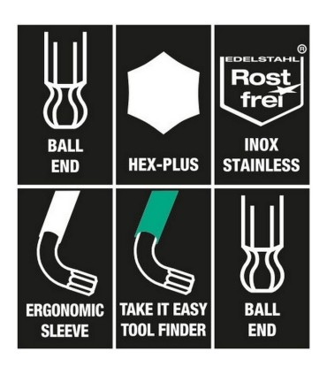 Wera 3950/9 PKL Hexplus Topbaş Alyan Anahtar Seti 1 05022720001