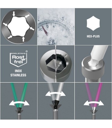 Wera 3950/9 SPKL Hexplus Renkli Topbaş Alyan Seti 05022669001