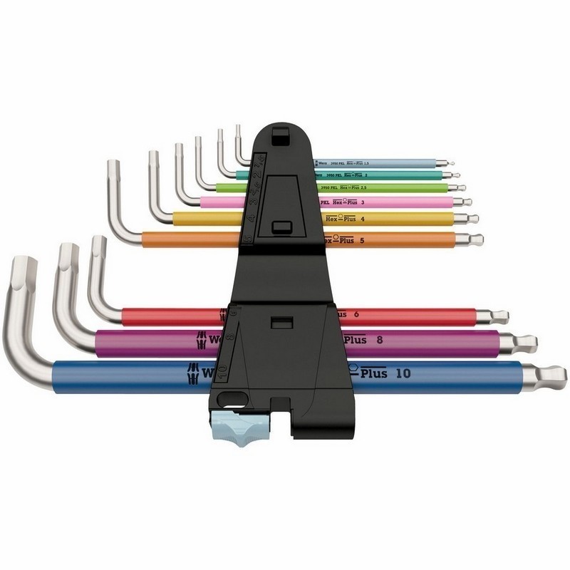 Wera 3950/9 SPKL Hexplus Renkli Topbaş Alyan Seti 05022669001