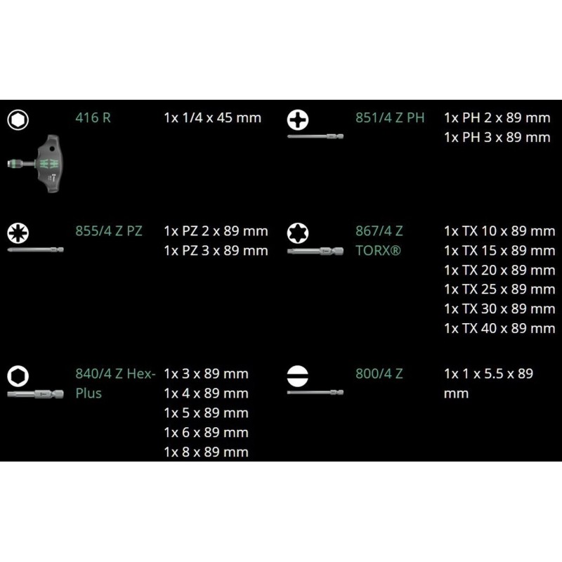 Wera 400 Tornavida Bits Seti Krafform Kompakt 05057470001