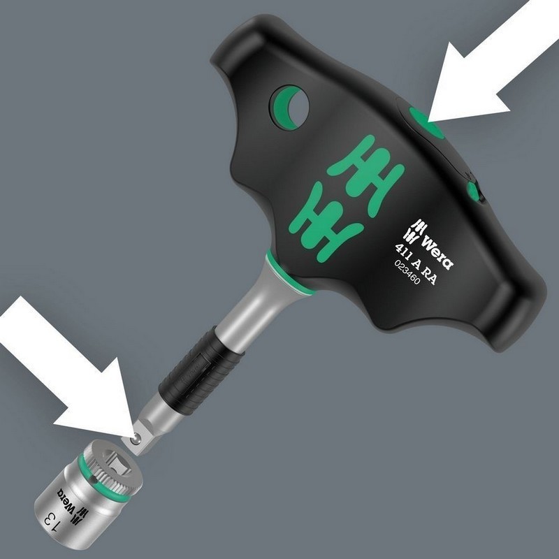 Wera 411 A RA 1/4" Lokma Tutucu Cırcırlı T Tornavida 05023460001