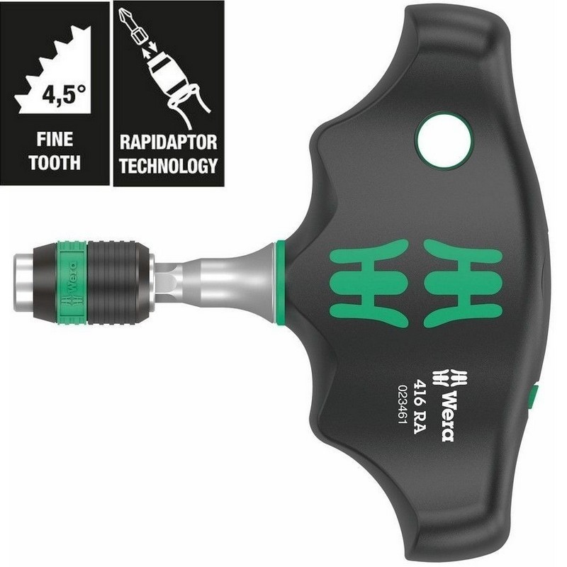 Wera 416 RA Bits Tutuculu Rapidaptor Cırcırlı T Tornavida 05023461001