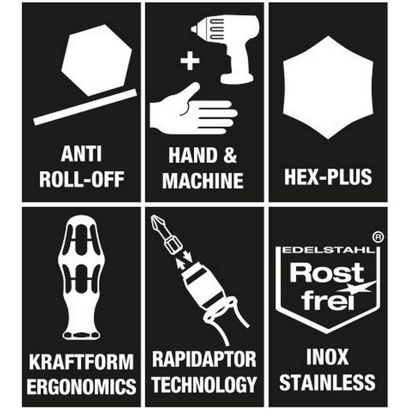 Wera 60 KF Kompakt Tornavida 89mm Bits Seti Imperial 05071117001