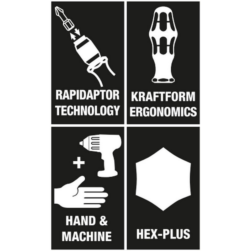 Wera 60 RA Cırcırlı Tornavida 89mm Bits Seti 17P 05051040001