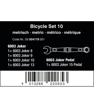 Wera 6003 Bisiklet Tamir Joker Yıldız Açık Ağız Anahtar Seti 5P 05004178001