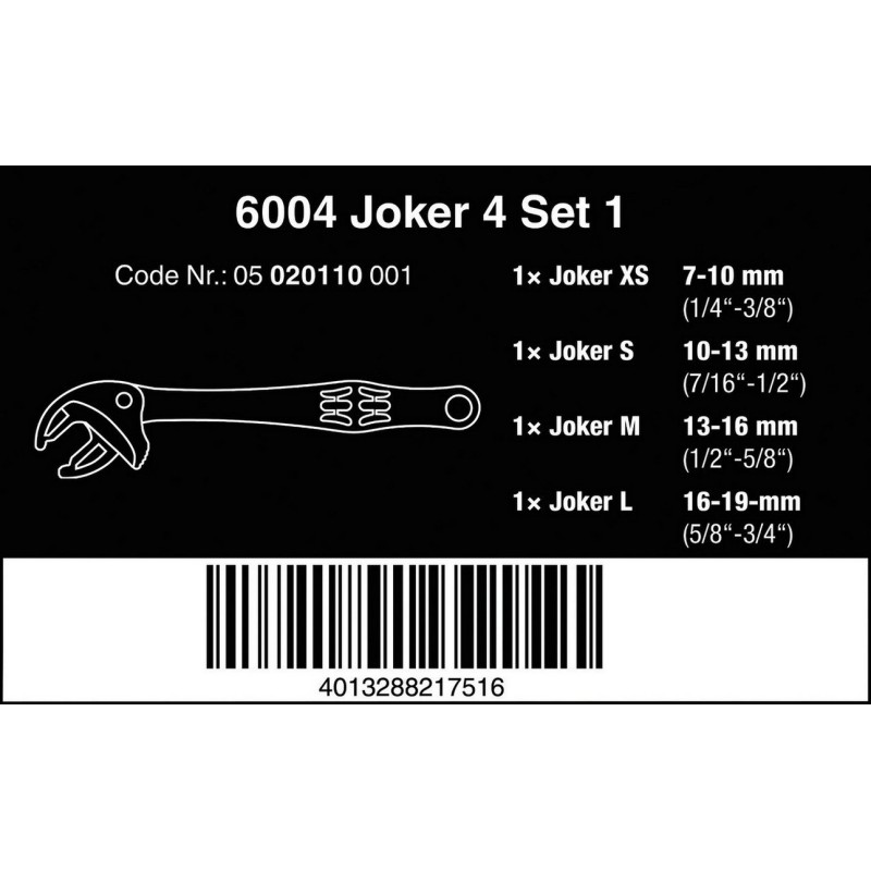 Wera 6004 Joker Cırcırlı Kurbağacık Seti 4P 05020110001