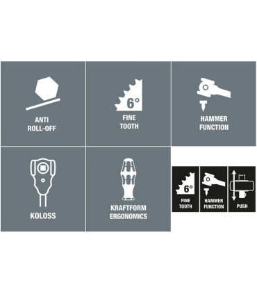 Wera 8002 C Koloss Çekiç İşlevli Cırcır Kol Seti 05133862001