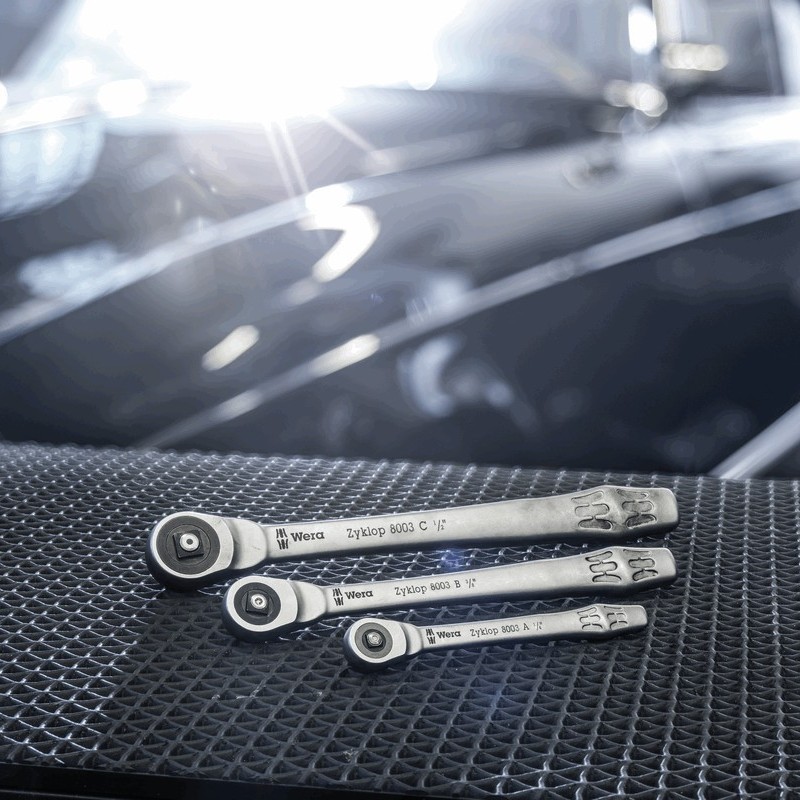 Wera 8003 A Zyklop 1/4" İtmeli Sürücü Metal Cırcır 05004003001