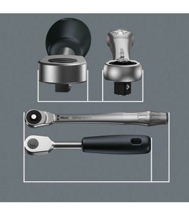 Wera 8003 A Zyklop 1/4" İtmeli Sürücü Metal Cırcır 05004003001