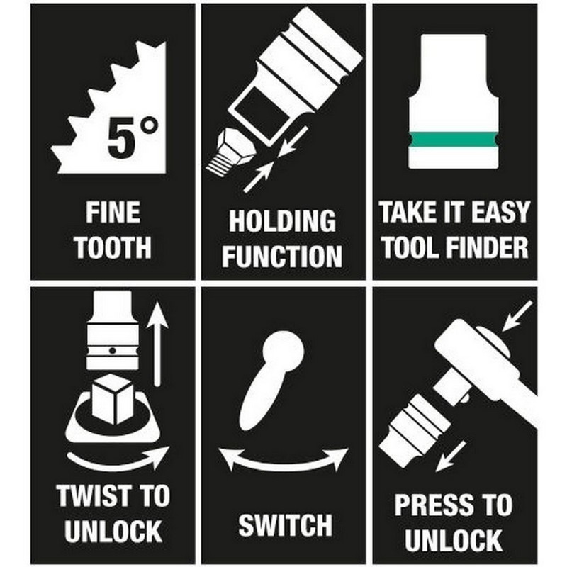 Wera 8006 SC1 Zyklop Hybrid Cırcır 1/2" Lokma Seti 05004090001