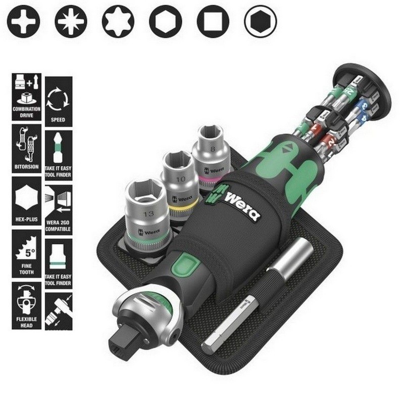 Wera 8009 Zyklop 3/8" Cırcır Bits Lokma Seti 05004281001