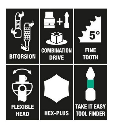 Wera 8009 Zyklop 3/8" Cırcır Bits Seti 05004280001