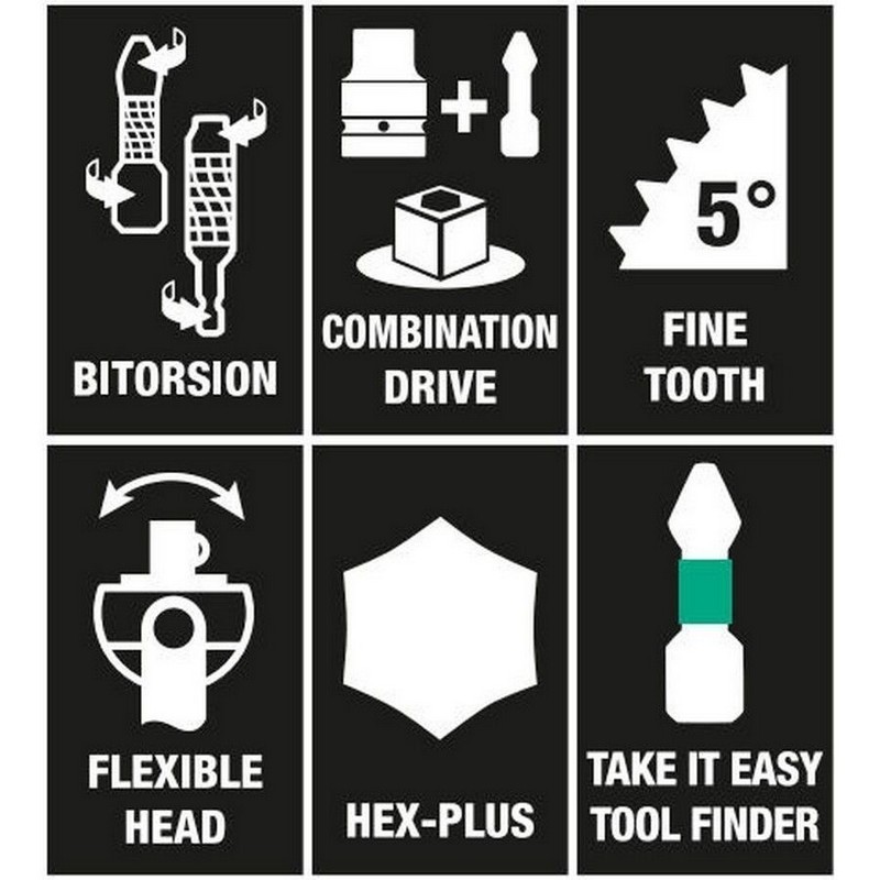 Wera 8009 Zyklop 3/8" Cırcır Bits Seti 05004280001