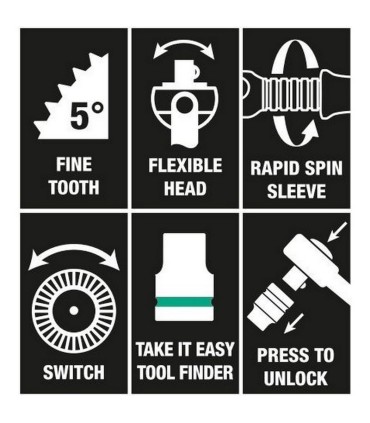 Wera 8100 SA SC2 Zyklop Cırcır Lokma Bits Seti 05160785001