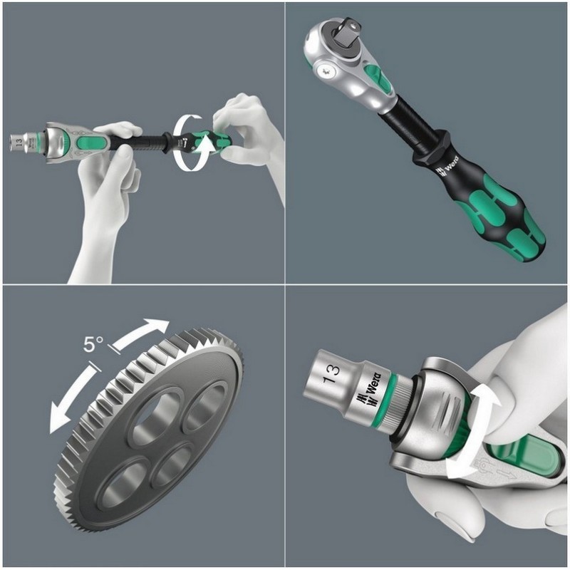 Wera 8100 SA6 Zyklop Cırcır 1/4" Lokma Bits Seti 05004016001