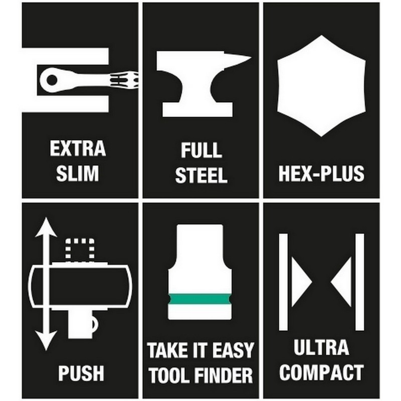 Wera 8100 SA7 Zyklop Cırcır 1/4" Lokma Bits Seti 05004017001