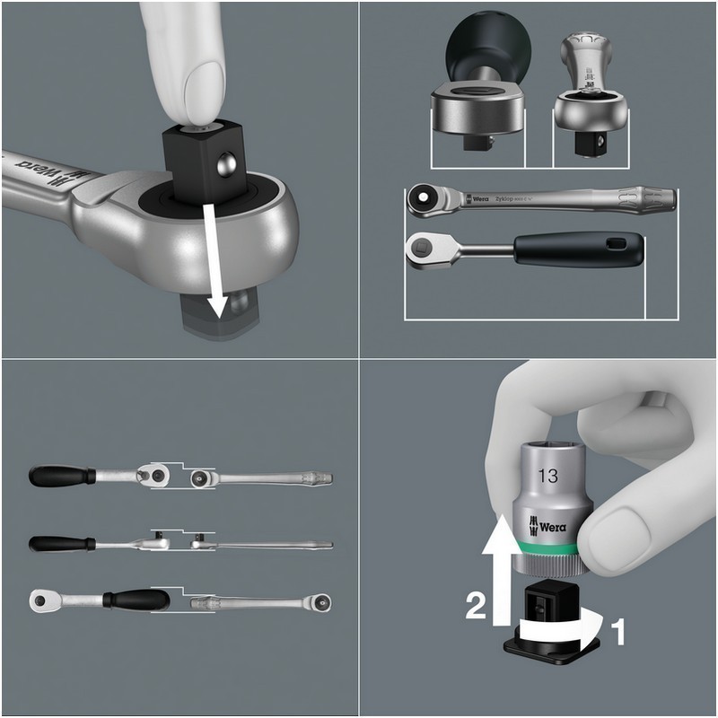 Wera 8100 SA7 Zyklop Cırcır 1/4" Lokma Bits Seti 05004017001