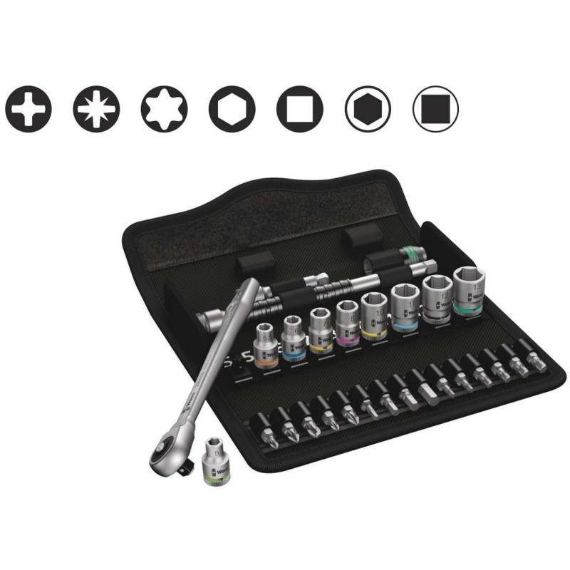 Wera 8100 SA7 Zyklop Cırcır 1/4" Lokma Bits Seti 05004017001