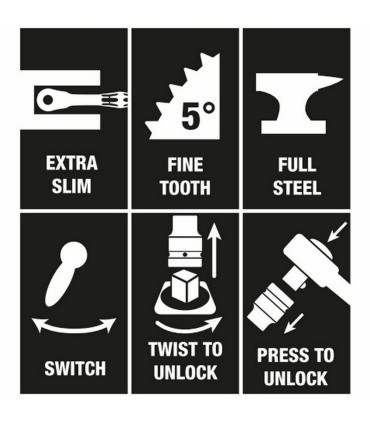 Wera 8100 SA8 Zyklop Metal Cırcır 1/4" Lokma Bits Seti 05004018001