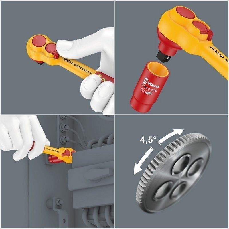 Wera 8100 SB VDE İzole Zyklop Cırcır 3/8" Lokma Seti 05004970001