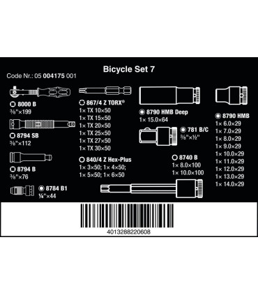 Wera 8100 SB2 Zyklop Speed 3/8" Cırcır Lokma Bits Seti 05004175001